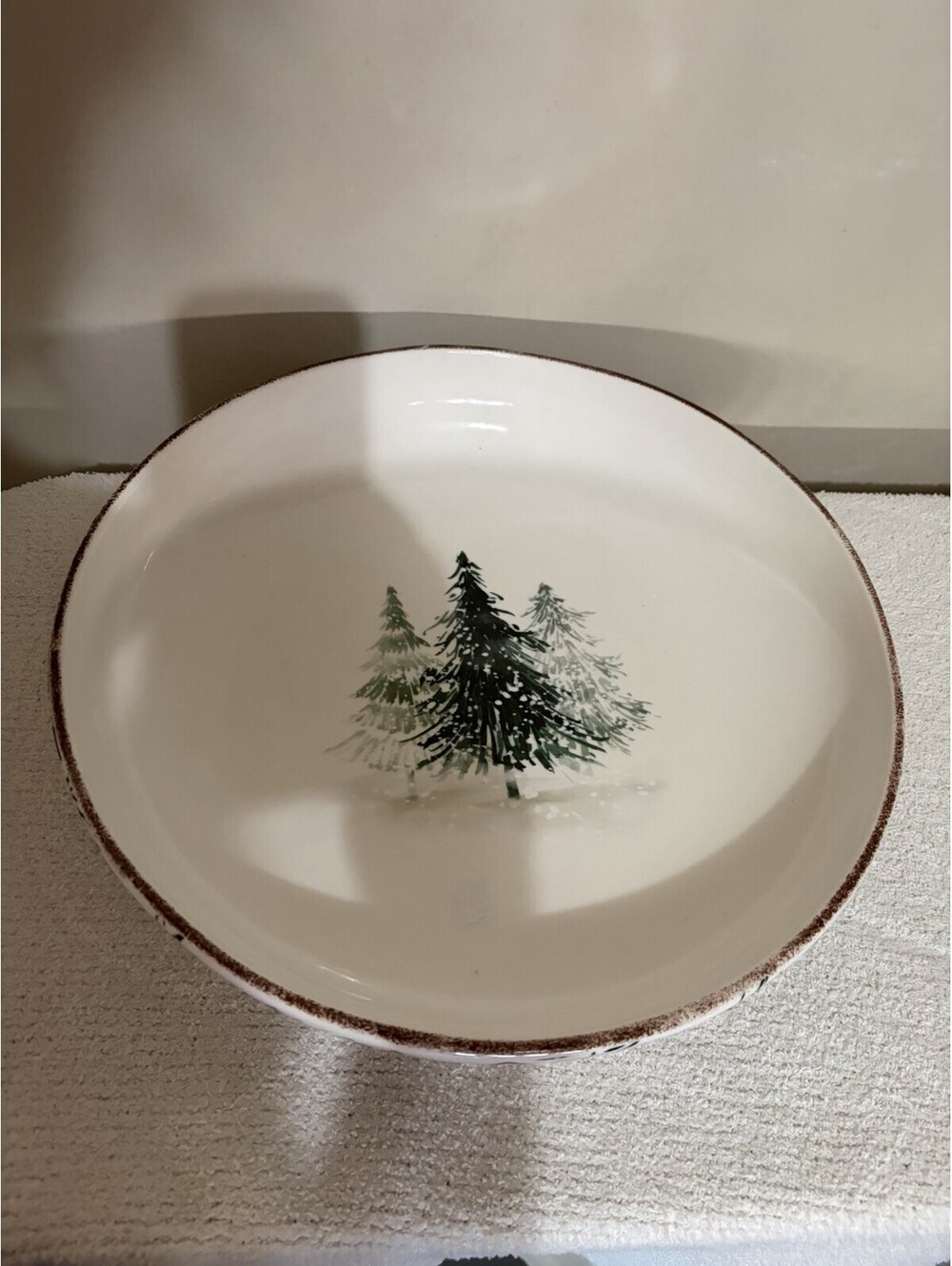 Sleigh Bell Bistro Serving Bowl, Christmas TREE Design